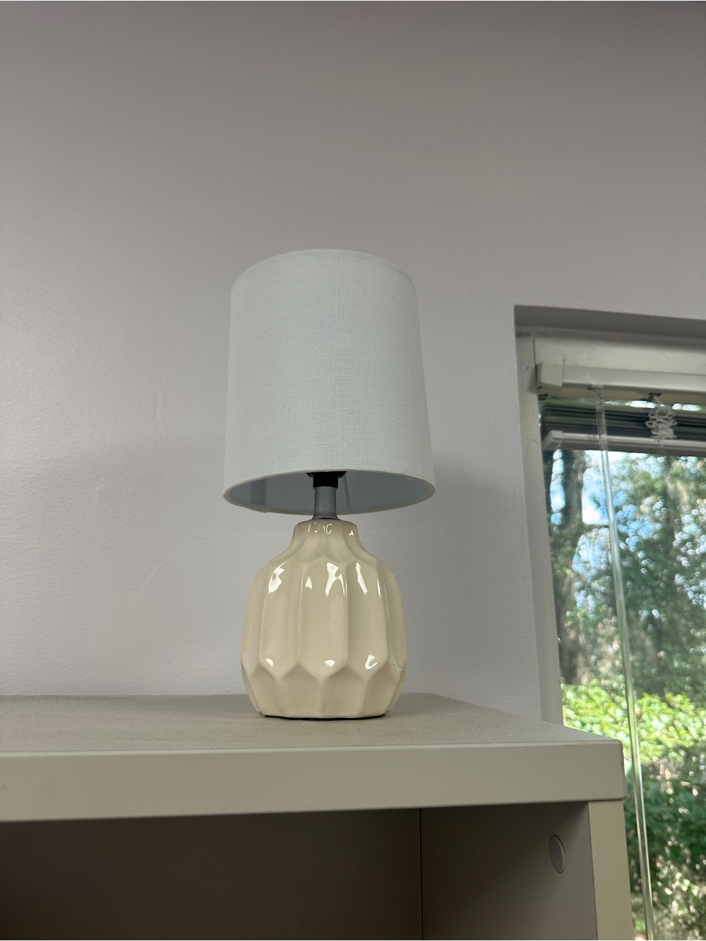 Cream Ceramic Table Lamp with White Shade - Home Accents